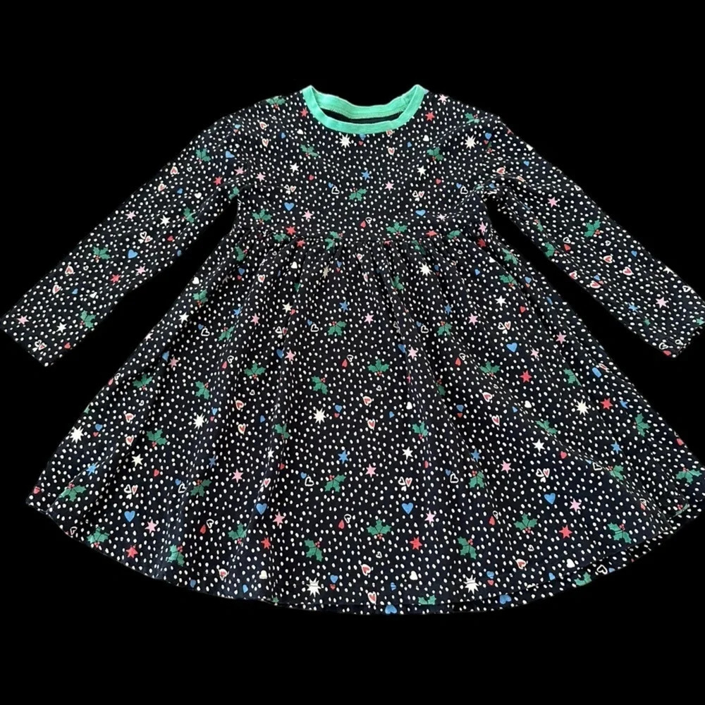 Anyday John Lewis girls 8 Long Sleeve Knit‎ Dress Hearts Christmas Polka Dot